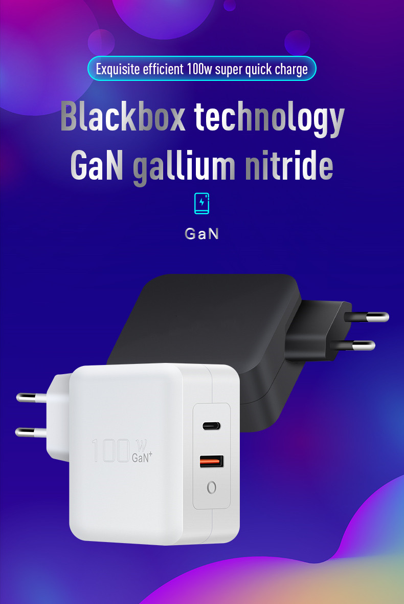 100W 120W 140W GaN Two Port Us Plug Black White USB C Pd Wall Charger for Samsung Huawei Apple(图3)