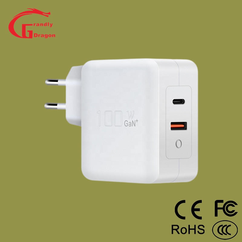 100W 120W 140W GaN Two Port Us Plug Black White USB C Pd Wall Charger for Samsung Huawei Apple
