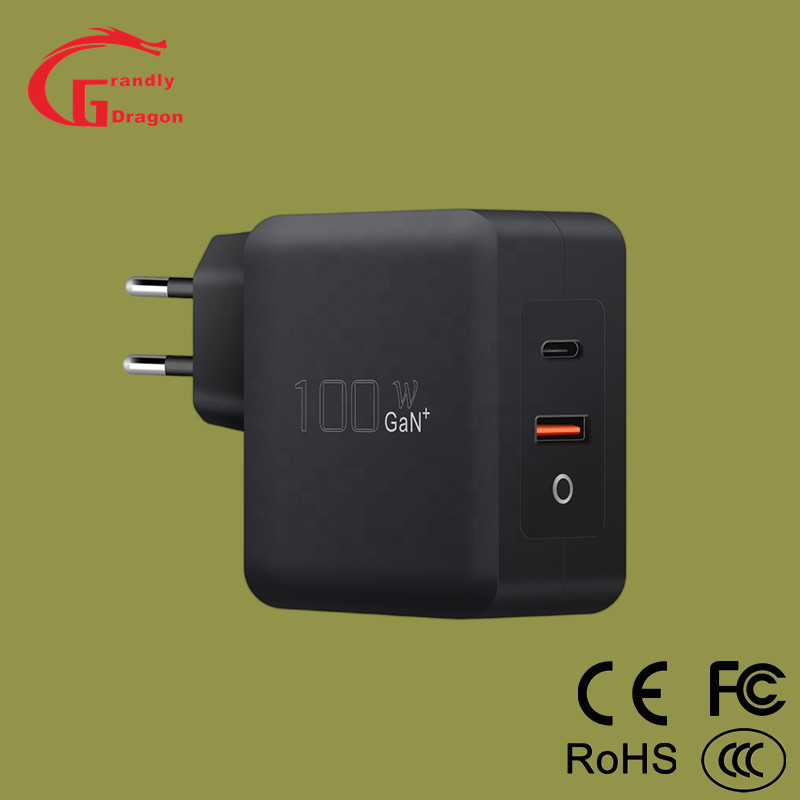 100W 120W 140W GaN Two Port Us Plug Black White USB C Pd Wall Charger for Samsung Huawei Apple