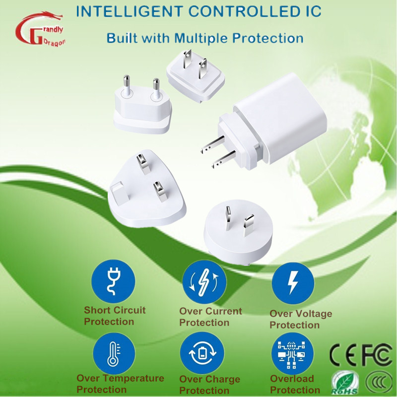 Good Quality GaN18W 20W 30W 45W Pd USB C Super Fast Charger with Interchangeable Detachable AC Plugs