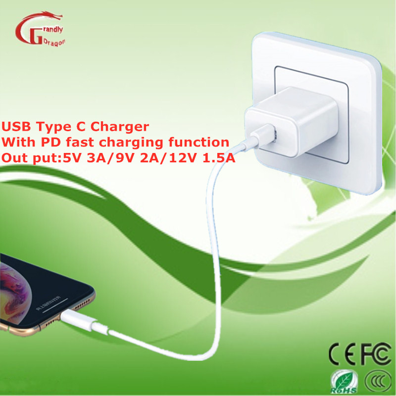 for iPhone 18W Fast Charger Pd USB-C Power Adapter for iPhone 8 Plus X Xs Max 11 PRO Wall Charger(图4)